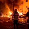 Footage shows burning cars after missile strike in Israel
