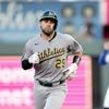 Athletics end 14-game road losing streak, beat Royals 6-4