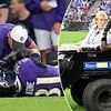 Baltimore Ravens rookie appears to have leg snapped before being carted off field in preseason debut