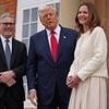 'She's very respected, as respected as him': Donald Trump heaps praise on awkward looking Lady Starmer as he greets PM in Scotland