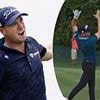 Shocking moment golf star narrowly avoids disaster after throwing his club and nearly hitting a volunteer in head