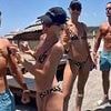 Bikini-clad Vogue Williams playfully uses shirtless husband Spencer Matthews to plug her tanning range in hilarious video
