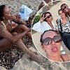 Mel B, 50, continues her Tunisia hen do celebrations as she enjoys a beach day after her and 35 pals slipped into Scary Spice's signature leopard print bikinis for sun-soaked bash