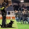 KIJK. Hallucinante beelden: supporters van Telstar en FC Den Bosch gaan elkaar na affluiten te lijf, politie moet met honden ingrijpen