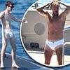 Playful Cruz Beckham has a laugh with his brother Romeo mimicking his dad's famous skimpy Speedo look on luxury yacht - as Brooklyn misses out on all the fun again