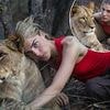 Nepo baby, 21, is spitting image of '90s TV star mother as she cuddles lion in Africa - but can you guess who her famous parent is?