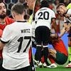 Liverpool target Florian Wirtz puts in crunching tackle on Man United star Bruno Fernandes and rows with Bernardo Silva in Germany's defeat by Portugal