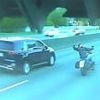 Road rage confrontation between moving Kia and motorcycle ends in horror captured by dashcam