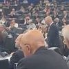 Shocking moment left-wing politicians refuse to take part in minute's silence for Charlie Kirk in European Parliament - prompting screaming match with right-wing opponents
