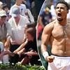Shocking moment tennis fans FIGHT over star's t-shirt after French Open five-set thriller