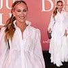 Sarah Jessica Parker turns heads in a quirky lace shirt dress at the Paris premiere of And Just Like That