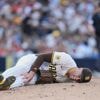 Padres reliever Jason Adam carted off field with ruptured quadriceps tendon
