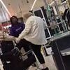 Shocking moment supermarket shopper starts hurling products at customers during self-service rampage - before 'brawling with woman on ground'