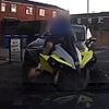 Instant karma! Moment suspected thief rams police with quadbike during chase in Liverpool before getting flipped upside down and arrested