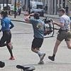 Hollywood actress sprints across a road in east London during filming for her latest movie - but can you guess who is it?