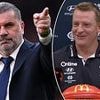Michael Voss jokes Ange Postecoglou is welcome to join Carlton's coaching staff following his controversial sacking - as the Blues hold off Essendon to seal huge victory