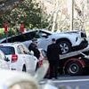 Shocking moment car rams through the gate of the Russian consulate in Sydney