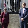 ROBERT HARDMAN: Gleaming George is back in Trafalgar Square... and still standing on U.S. soil