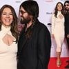Elizabeth Hurley looks loved-up with boyfriend Billy Ray Cyrus as actress stuns in a plunging midi dress at The Royal Academy of Dance event