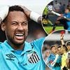Neymar begs fans to 'forgive' him for bizarre Diego Maradona-esque 'Hand of God' red card - in possible final appearance for boyhood club Santos