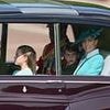 Kate and William arrive at Trooping the Colour with Louis, Charlotte and George - and little Louis doesn't look best pleased to be there