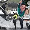 Rory McIlroy pictured arriving in Belfast as Masters champion steps off $70million private jet after travelling with daughter Poppy following Augusta triumph