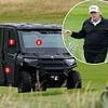 Golf Force One: Trump's armour-plated buggy is on display at Royal Turnberry as Secret Service deploy snipers in ring of steel to protect president's life