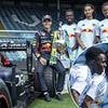 Leeds stars race Red Bull F1 car at Elland Road after challenging driver to contest amid Premier League return