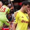 Emiliano Martinez is shown a straight RED CARD for a bizarre BLOCK on Rasmus Hojlund as Aston Villa's quest for Champions League football takes a damaging blow at Manchester United