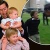 Historic clip of Charles larking about with his sons bears striking parallels to Meghan's gushing Father's Day reel of Harry - despite the Duke's claims the King was a 'sedentary' dad