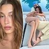 Hailey Bieber cuddles up with leggy BFF Kendall Jenner after celebrating son's first birthday