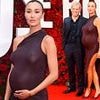 Pregnant Sophie Habboo looks sensational as she showcases her growing bump in figure-hugging dress alongside Jamie Laing at The Roses star-studded premiere