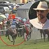 Horse dies and hospitalises two racegoers after crashing into barriers in bank holiday tragedy as footage shows moments leading up to horrifying incident watched by Tyson Fury