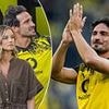 Mats Hummels' ex-wife complains their son, 7, 'wasn't invited' to his farewell match - while he celebrated with stunning model girlfriend 10 years his junior