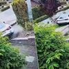 KIJK. Plots vliegt er een wagen in je voortuin... Zwarte BMW richt ravage aan in Merchtem
