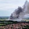 Bicester fire: Multiple explosions heard as blaze rips through former RAF base - with smoke seen for miles