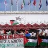 Rassemblement de soutien à Gaza avant l'ouverture de la Mostra