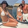 Kate Ferdinand flaunts her incredible figure in a white spotted bikini as she and husband Rio enjoy 'fabulous' yacht day on sunny break to Portugal