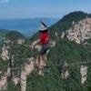 Watch: Competitors walk slackline 400m above Chinese gorge