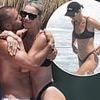 Bikini-clad Vogue Williams and shirtless husband Spencer Matthews put on a loved-up display as they enjoy a family beach day in Spain