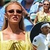 Glamorous tennis WAG Morgan Riddle dons period-style dress to watch her man Taylor Fritz at Wimbledon