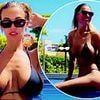 Christine McGuinness puts on a VERY busty display in tiny black bikini as she soaks up the sun - after her dramatic exit from Celebs Go Dating