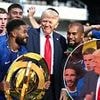 Donald Trump bizarrely gatecrashes Chelsea's Club World Cup trophy lift to leave unimpressed Cole Palmer appearing to utter a three-word response