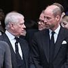'Smug-looking' Prince Andrew and 'uncomfortable' William had a 'very frosty' exchange after the Duchess of Kent's funeral, body language expert reveals