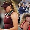 Shocking moment Mirra Andreeva smacks the ball into the crowd in frustration and leaves the court in tears in French Open meltdown after surprise defeat to World No361 Lois Boisson
