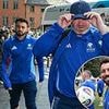 Sam Thompson has his game face on as he arrives for Soccer Aid with Wayne Rooney after being forced to pull out due to injury