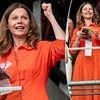 Lady Victoria Starmer looks effortlessly chic in bright orange sundress as she heads to Ascot without the prime minister