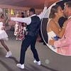 Nick Knowles and his new wife Katie Dadzie hit the dance floor! Pink-clad groom, 62, shows off his moves as his lingerie-boss wife, 34, ditches her floral wedding dress for daring mini
