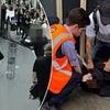 Moment Earl's Court station attacker is pinned down by hero bystanders after he set upon staff and passengers