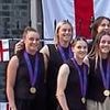 Moment Alessia Russo playfully tries to put off Ella Toone during Lioness photo as the childhood best friends get red carpet treatment at Downing Street